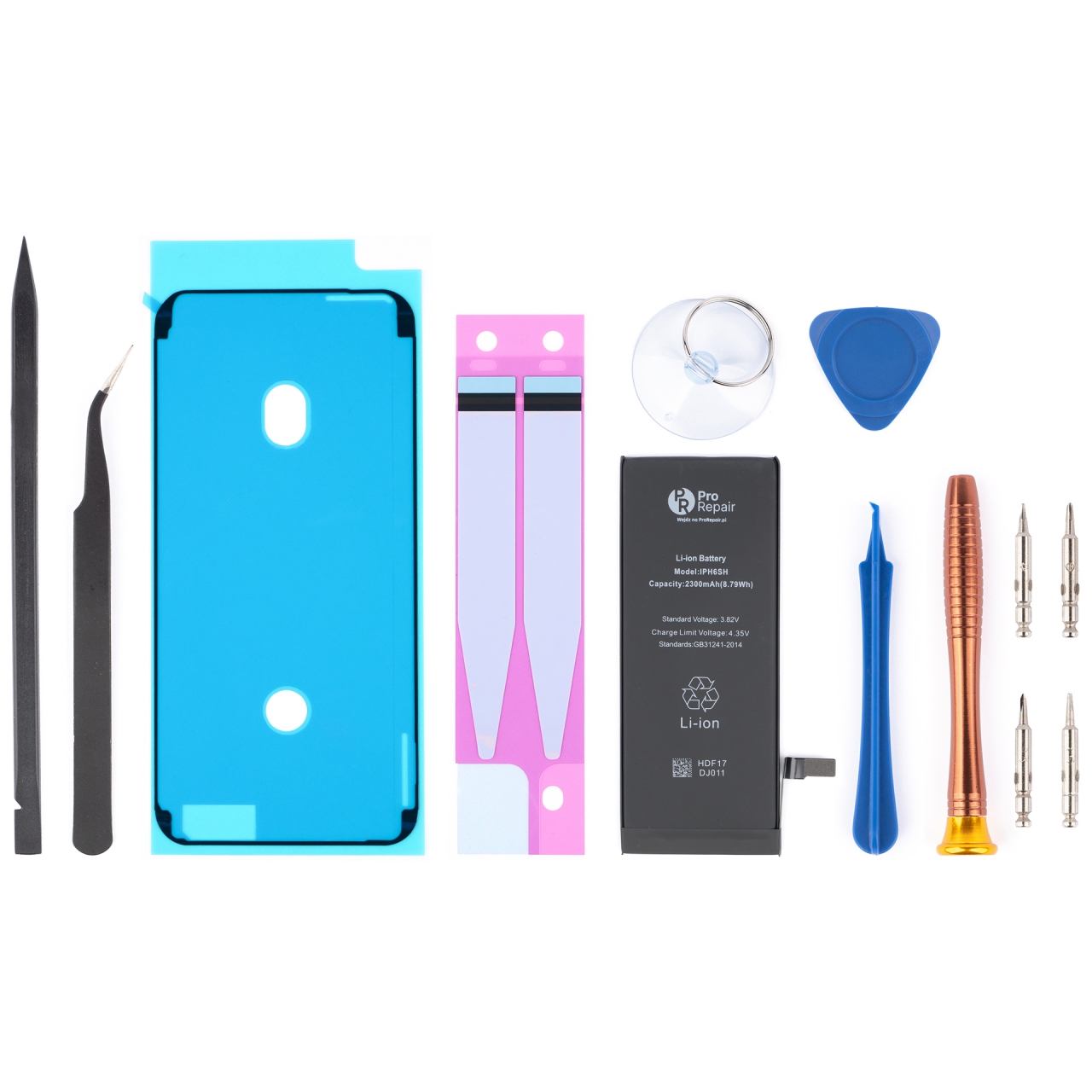 Narzędzia i części do samodzielnej wymiany baterii w iPhone 6s