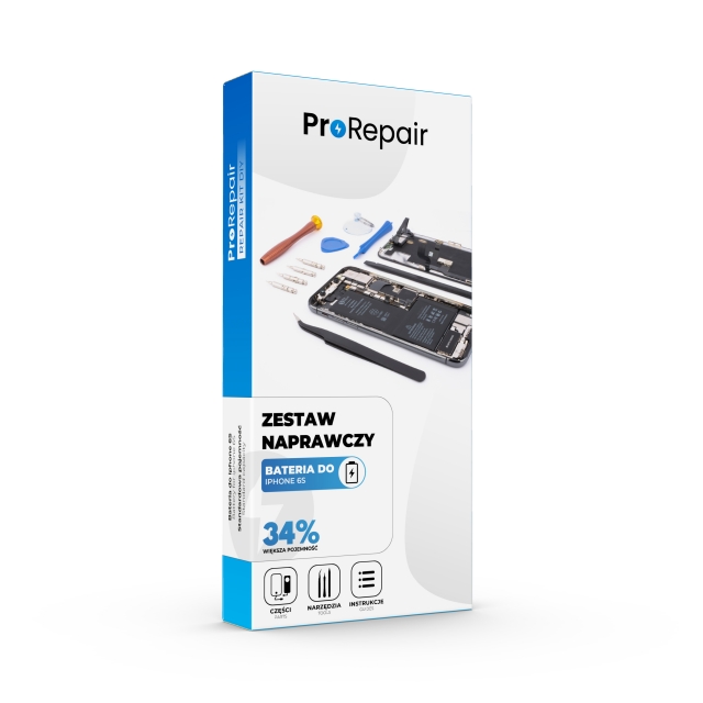 Przód opakowania Pro Repair - zestaw narzędzi i bateria do iPhone 6s większa pojemność
