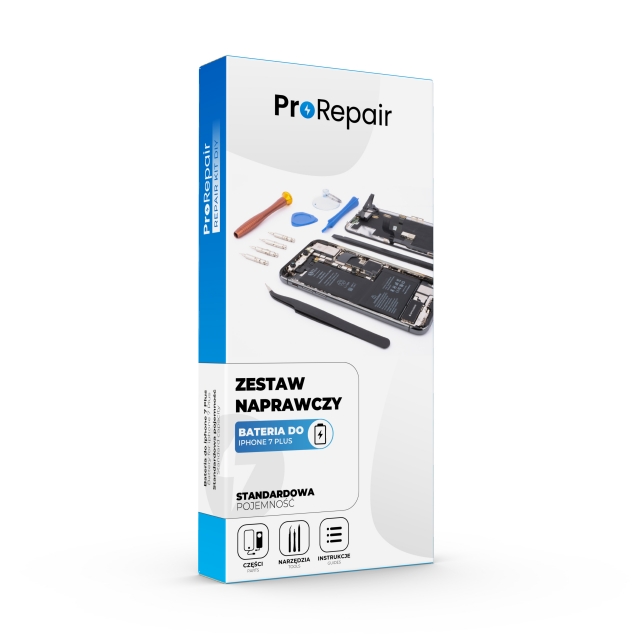 Przód opakowania Pro Repair - zestaw narzędzi i bateria do iPhone 7 plus
