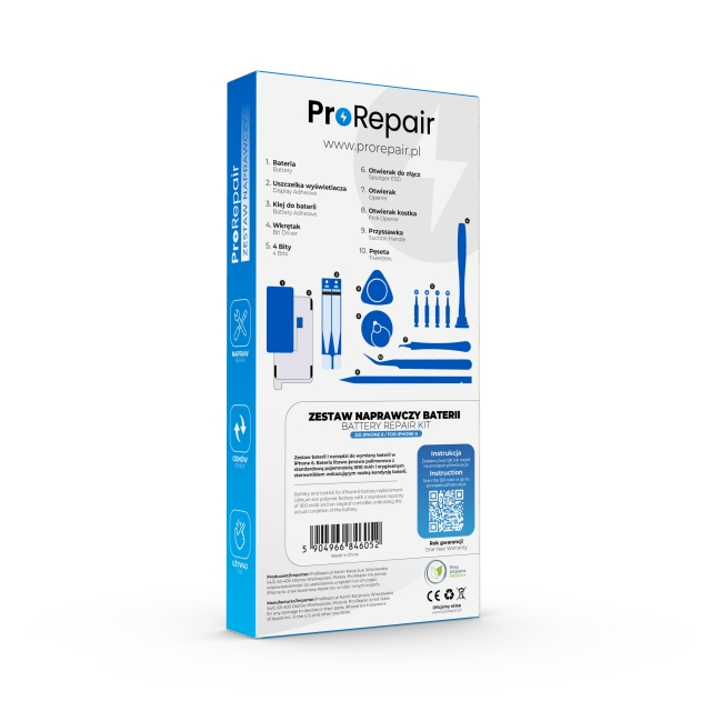 Tył opakowania Pro Repair - zestaw narzędzi i bateria do iPhone 6