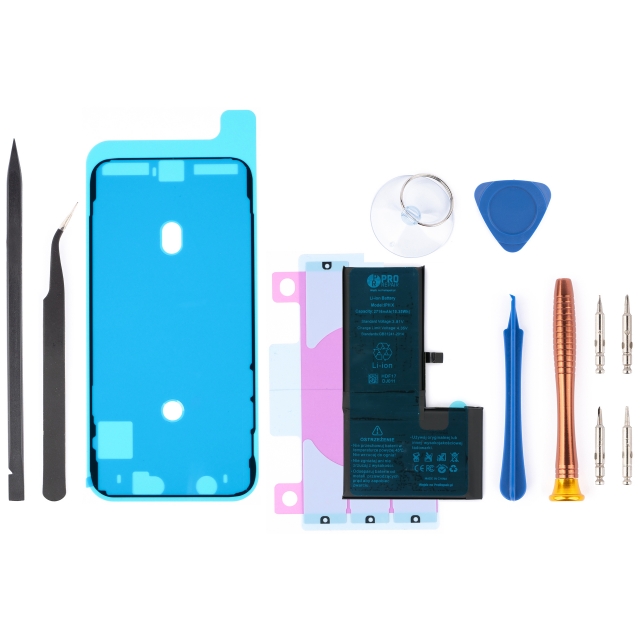 Narzędzia i części do samodzielnej wymiany baterii w iPhone X