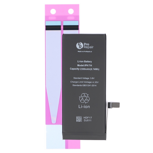 Klej montażowy i bateria do iPhone 7 o większej pojemności 2300 mAh