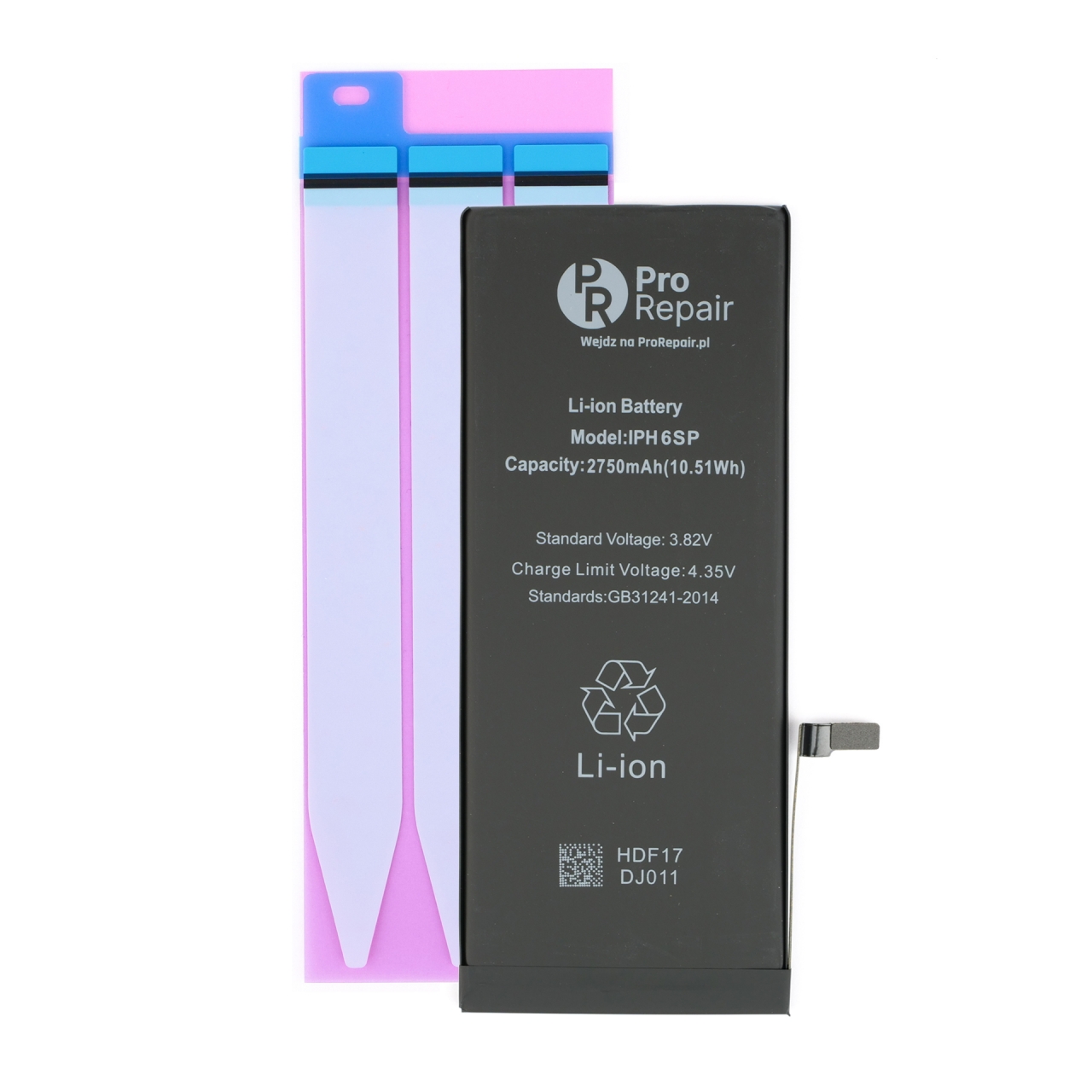 Klej montażowy i bateria do iPhone 6s plus o pojemności 2750 mAh